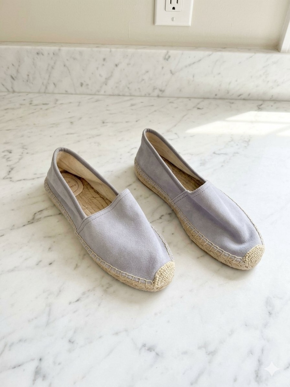Jack Rogers Light Gray Canvas Espadrille Slip-Ons